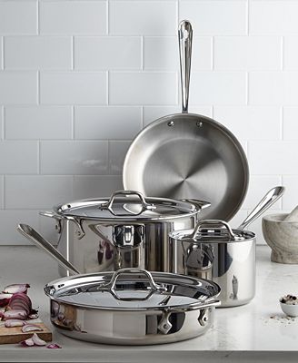 All-Clad - Stainless Steel Cookware, 7 Piece Set